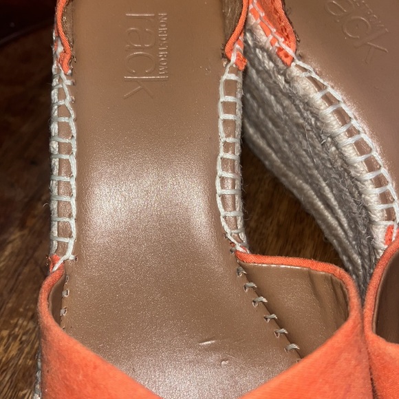 NWT Nordstrom Rack Raffia Wedge Shoes in orange. Summer Vibes all the way. - Picture 4 of 4